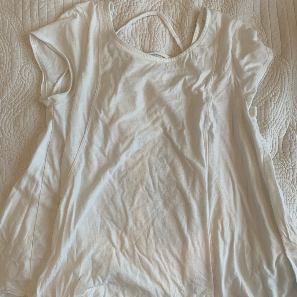 White shirt lace up in the back